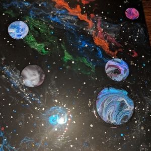 Handmade geode style canvas wall art